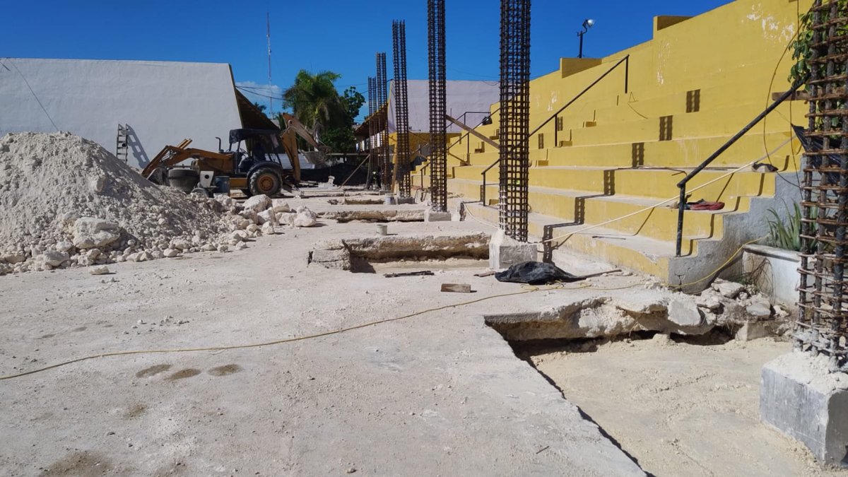 CONTINÚAN LAS OBRAS EN INSTITUTO CAMPECHANO, CAMPUS II, ESC PREPARATORIA "RAMÓN BERZUNZA HERRERA"