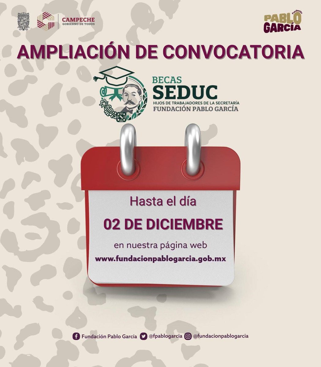 FUNDACIÓN PABLO GARCÍA AMPLÍA LA CONVOCATORIA DE LAS BECAS SEDUC