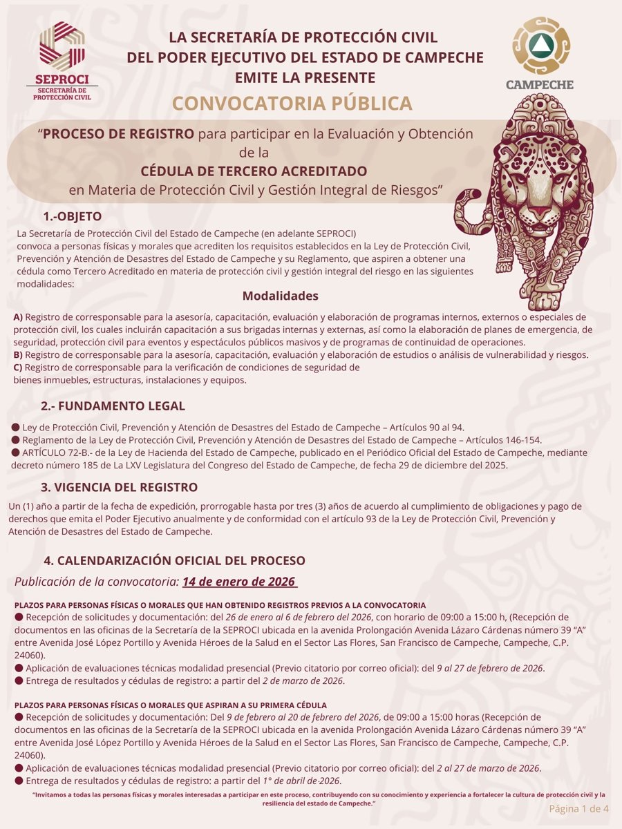 CONVOCATORIA PARA EL PROCESO DE REGISTRO COMO TERCERO ACREDITADO