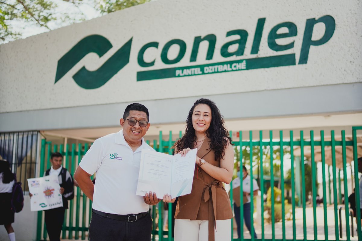 ENTREGA DE CERTIFICACIÓN ISO 9001 AL CONALEP PLANTEL DZTIBALCHÉ