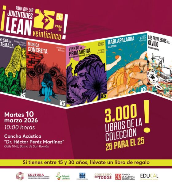 RECIBE CAMPECHE 3,000 LIBROS GRATUITOS DE LA INICIATIVA PRESIDENCIAL "PARA QUE LAS JUVENTUDES LEAN: 25 PARA EL 25"