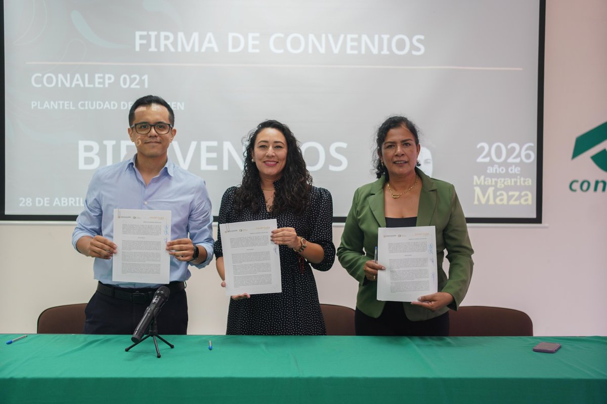 CECYTEC Y APICAM FIRMAN CONVENIO PARA FORTALECER LA FORMACIÓN TÉCNICA DE LAS Y LOS JÓVENES CAMPECHANOS