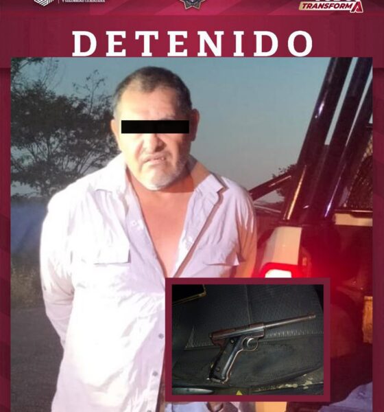 DETENIDO POR PRESUNTA PARTICIPACIÓN EN HECHOS CON DETONACIONES DE ARMA DE FUEGO