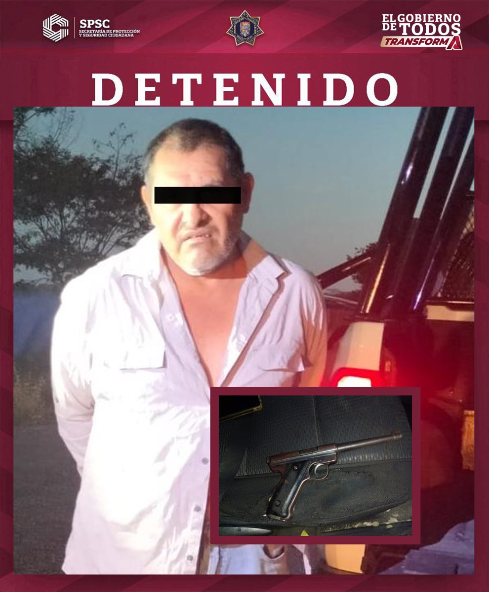 DETENIDO POR PRESUNTA PARTICIPACIÓN EN HECHOS CON DETONACIONES DE ARMA DE FUEGO