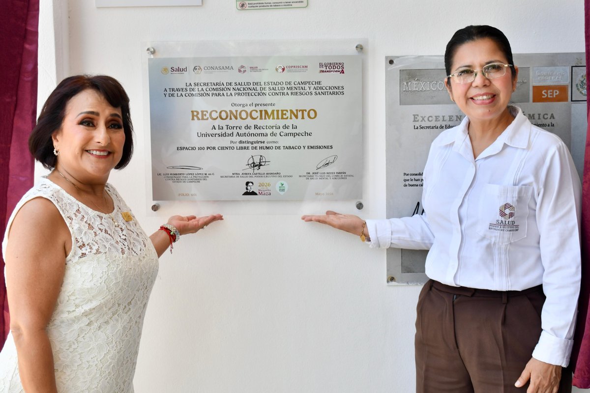 DEVELAN PLACA DE EDIFICIO LIBRE DE HUMO DE TABACO EN LA UACAM