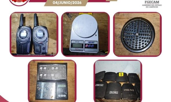 FGECAM EJECUTA CATEOS EN CHAMPOTÓN Y ASEGURA DROGA, ARMAS Y EQUIPO TÁCTICO