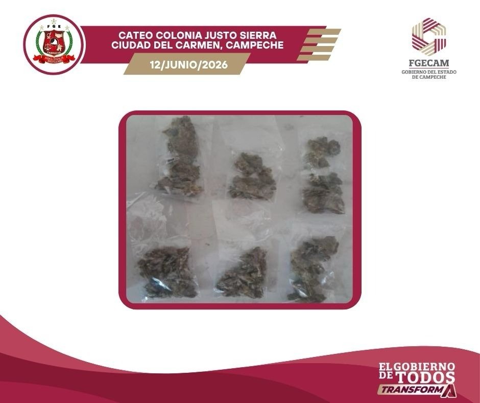 REALIZA FGECAM TRES CATEOS POR NARCOMENUDEO EN ESCÁRCEGA Y CIUDAD DEL CARMEN