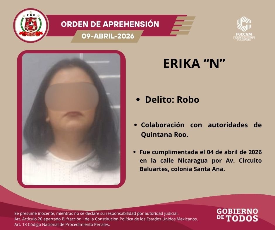 CUMPLIMENTA FGECAM CUATRO ÓRDENES DE APREHENSIÓN POR DIVERSOS DELITOS