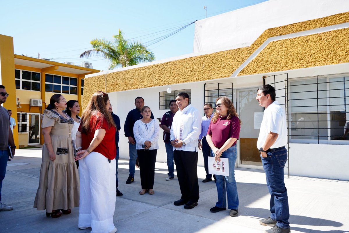 SUPERVISA SECRETARIO DE EDUCACIÓN, VÍCTOR SARMIENTO MALDONADO, OBRAS DE INFRAESTRUCTURA EN PLANTELES DEL INSTITUTO CAMPECHANO