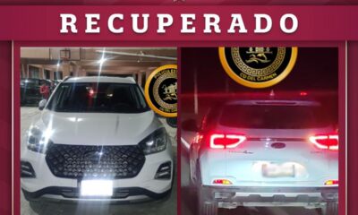 VEHÍCULO RECUPERADO EN CIUDAD DEL CARMEN
