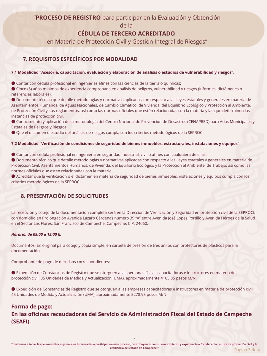 CONVOCATORIA PARA EL PROCESO DE REGISTRO COMO TERCERO ACREDITADO