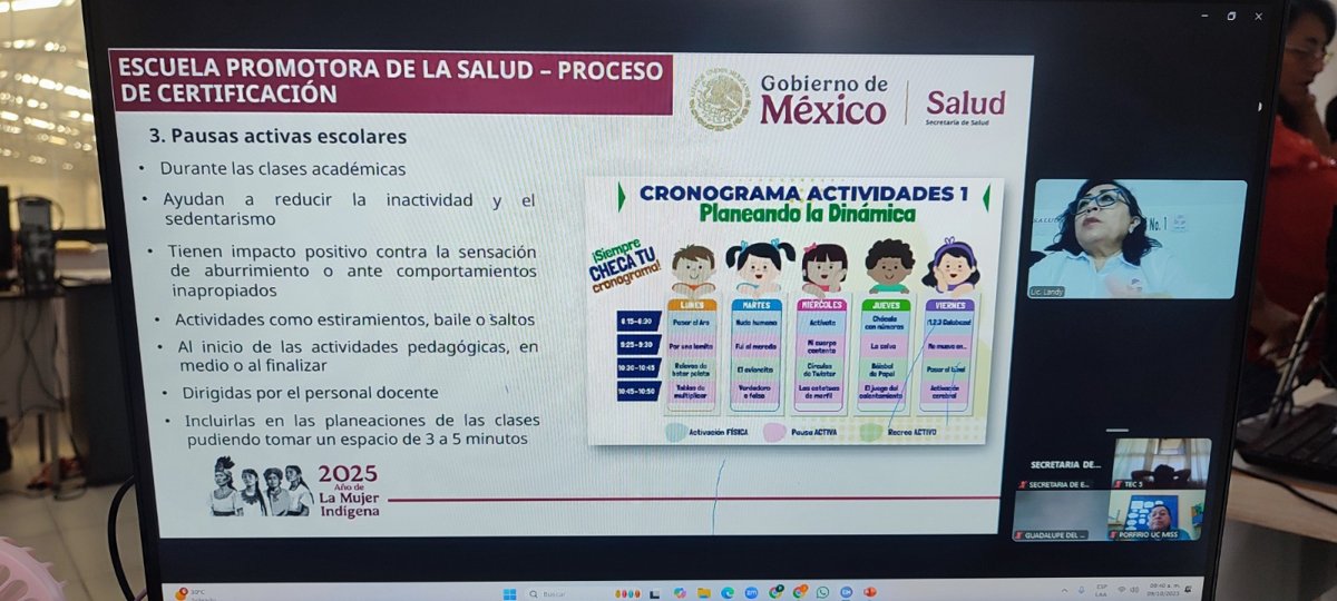 SEDUC Y SALUD CAPACITAN A DIRECTIVOS DE ESCUELAS PROMOTORAS DE LA SALUD
