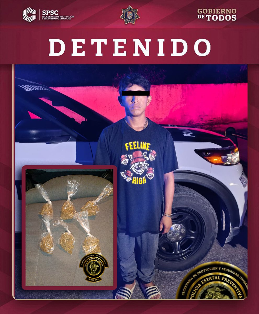 DETENIDO EN CIUDAD CONCORDIA POR PRESUNTA POSESIÓN DE SUSTANCIAS ILÍCITAS