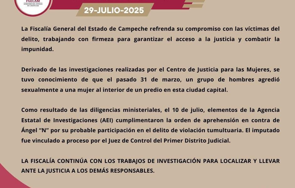LA FGECAM REFRENDA SU COMPROMISO CON LAS VÍCTIMAS DEL DELITO, TRABAJANDO CON FIRMEZA PARA GARANTIZAR EL ACCESO A LA JUSTICIA Y COMBATIR LA IMPUNIDAD