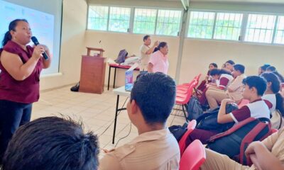 IMEC IMPARTE EL TALLER “TIPOS Y MODALIDADES DE LA VIOLENCIA” A ESTUDIANTES DE LA JUNTA DE POMUCH