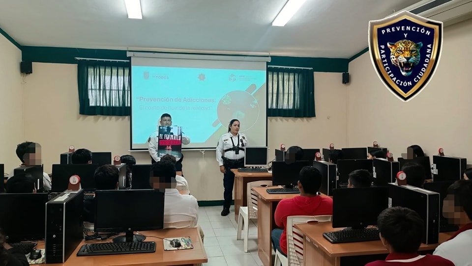 SPSC IMPARTE PLÁTICA PREVENCIÓN DE ADICCIONES EN EL COBACAM EMSAD 12 EL JUNCAL