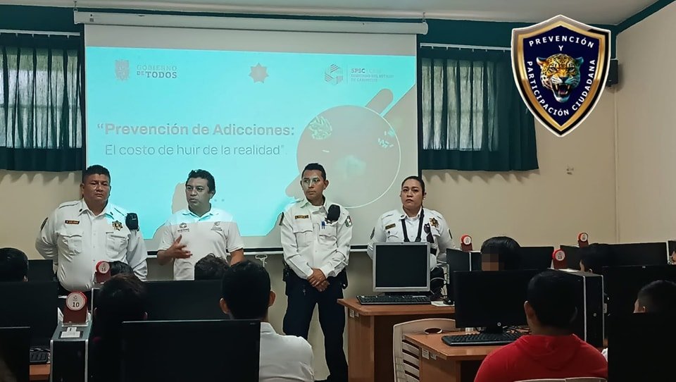 SPSC IMPARTE PLÁTICA PREVENCIÓN DE ADICCIONES EN EL COBACAM EMSAD 12 EL JUNCAL