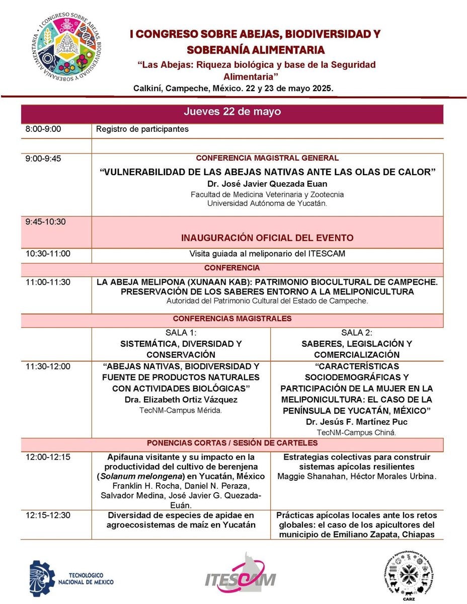 PARTICIPARÁ LA SDA EN EL I CONGRESO SOBRE ABEJAS, BIODIVERSIDAD Y SOBERANÍA ALIMENTARIA ORGANIZADO POR EL ITESCAM