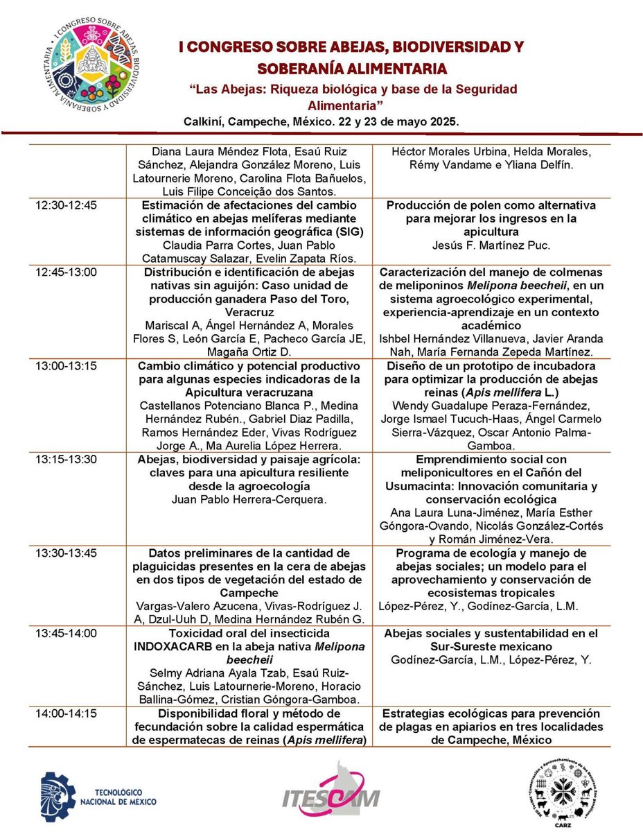 PARTICIPARÁ LA SDA EN EL I CONGRESO SOBRE ABEJAS, BIODIVERSIDAD Y SOBERANÍA ALIMENTARIA ORGANIZADO POR EL ITESCAM