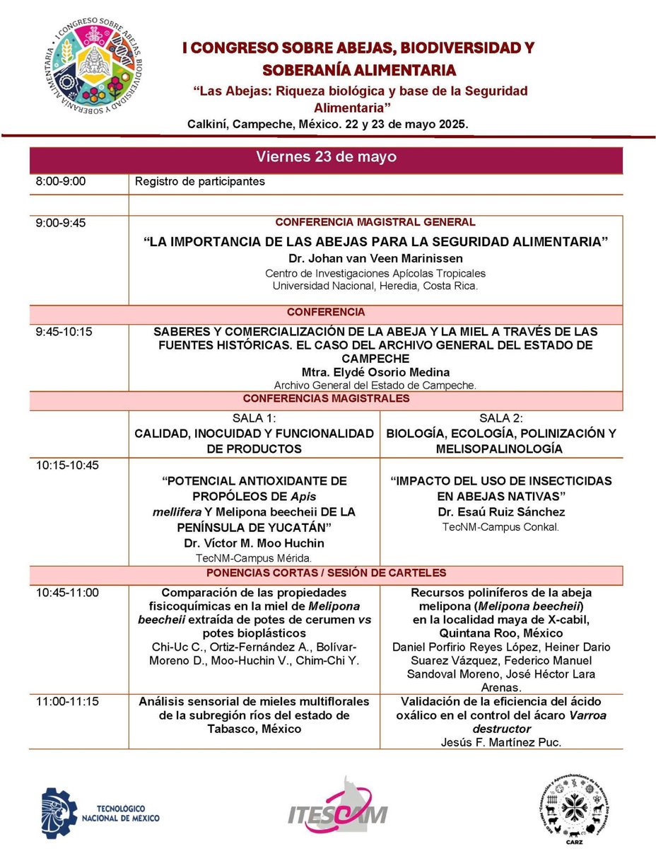PARTICIPARÁ LA SDA EN EL I CONGRESO SOBRE ABEJAS, BIODIVERSIDAD Y SOBERANÍA ALIMENTARIA ORGANIZADO POR EL ITESCAM