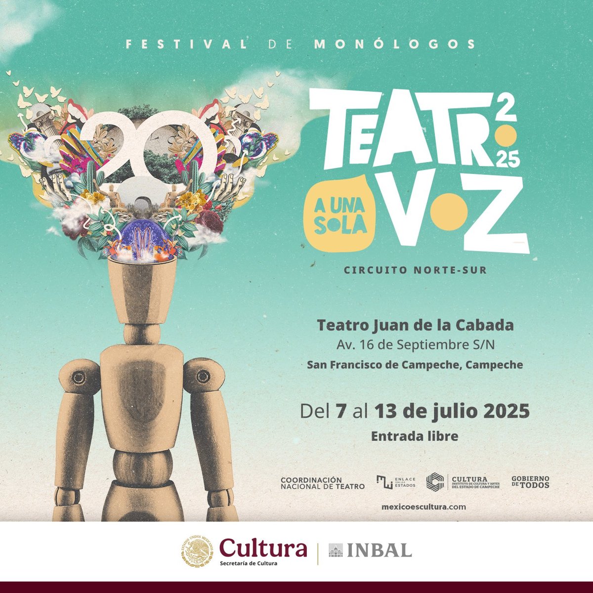 CAMPECHE SE POSICIONA COMO DESTINO TEATRAL NACIONAL AL ALBERGAR EL CIERRE DEL FESTIVAL DE MONÓLOGOS 2025