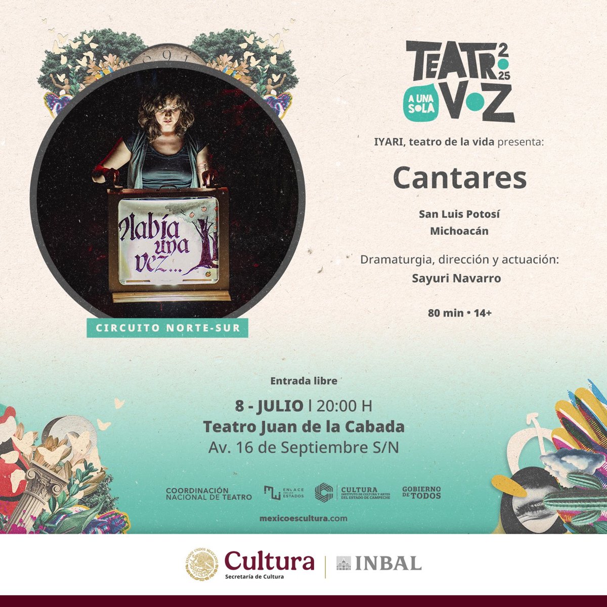 CAMPECHE SE POSICIONA COMO DESTINO TEATRAL NACIONAL AL ALBERGAR EL CIERRE DEL FESTIVAL DE MONÓLOGOS 2025