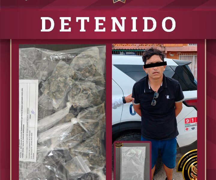 REPORTE ANÓNIMO DERIVA EN HALLAZGO DE PRESUNTA DROGA Y DETENCIÓN EN MÁRTIRES DE RÍO BLANCO