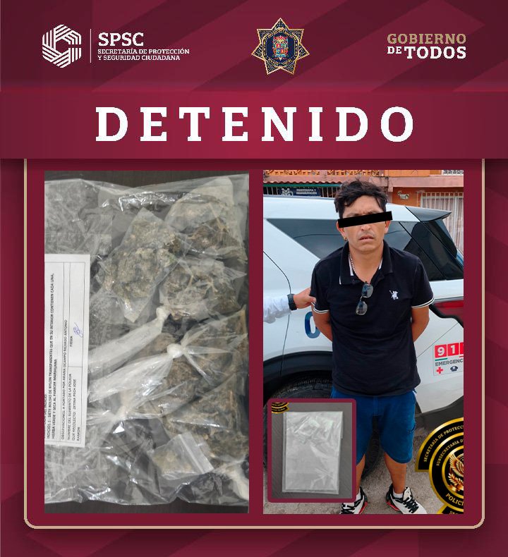 REPORTE ANÓNIMO DERIVA EN HALLAZGO DE PRESUNTA DROGA Y DETENCIÓN EN MÁRTIRES DE RÍO BLANCO