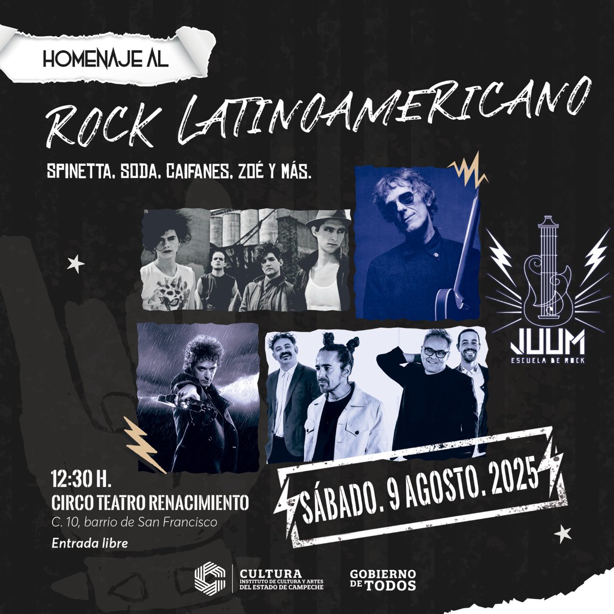 JUUM RINDE HOMENAJE AL ROCK LATINOAMERICANO, EN EL CIRCO TEATRO RENACIMIENTO