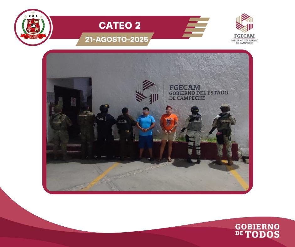 FGECAM ASEGURA A TRES PERSONAS, DROGAS Y DINERO DURANTE CATEOS EN LA CAPITAL CAMPECHANA