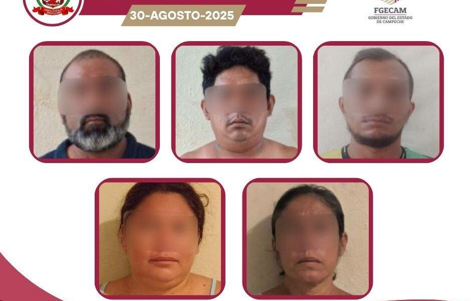 FGECAM y SSPC FEDERAL, DETUVIERON A CINCO PERSONAS