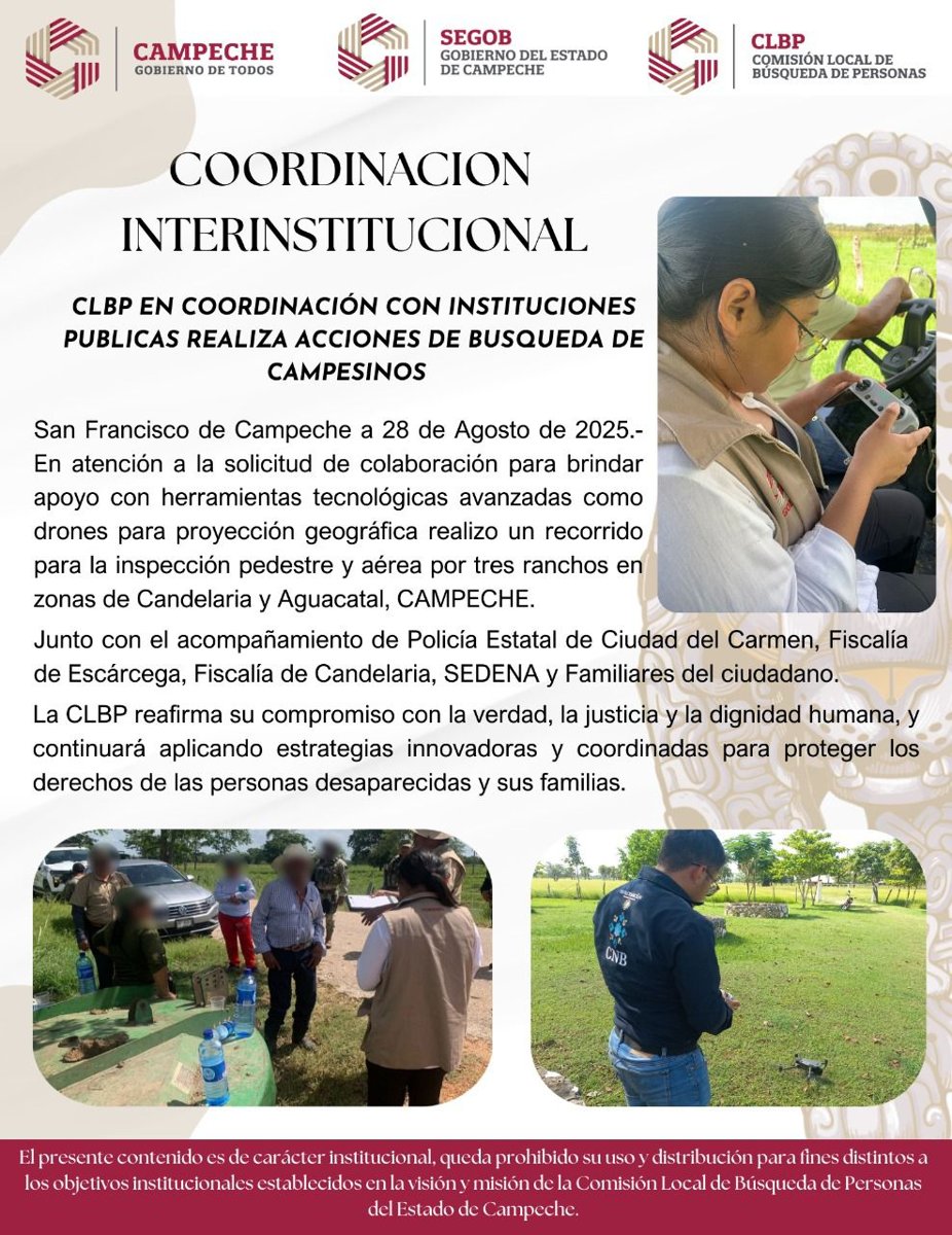 CLBP EN COORDINACIÓN CON INSTITUCIONES PUBLICAS REALIZA ACCIONES DE BUSQUEDA DE CAMPESINOS EN ZONAS DE CANDELARIA Y AGUACATAL, CAMPECHE
