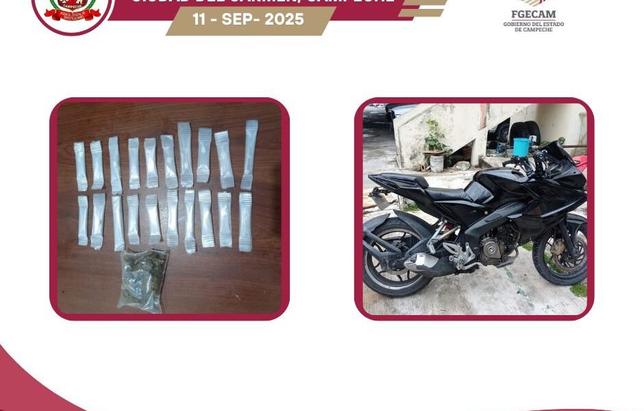 FGECAM ASEGURA A SUJETO POR DELITO CONTRA LA SALUD EN CIUDAD DEL CARMEN