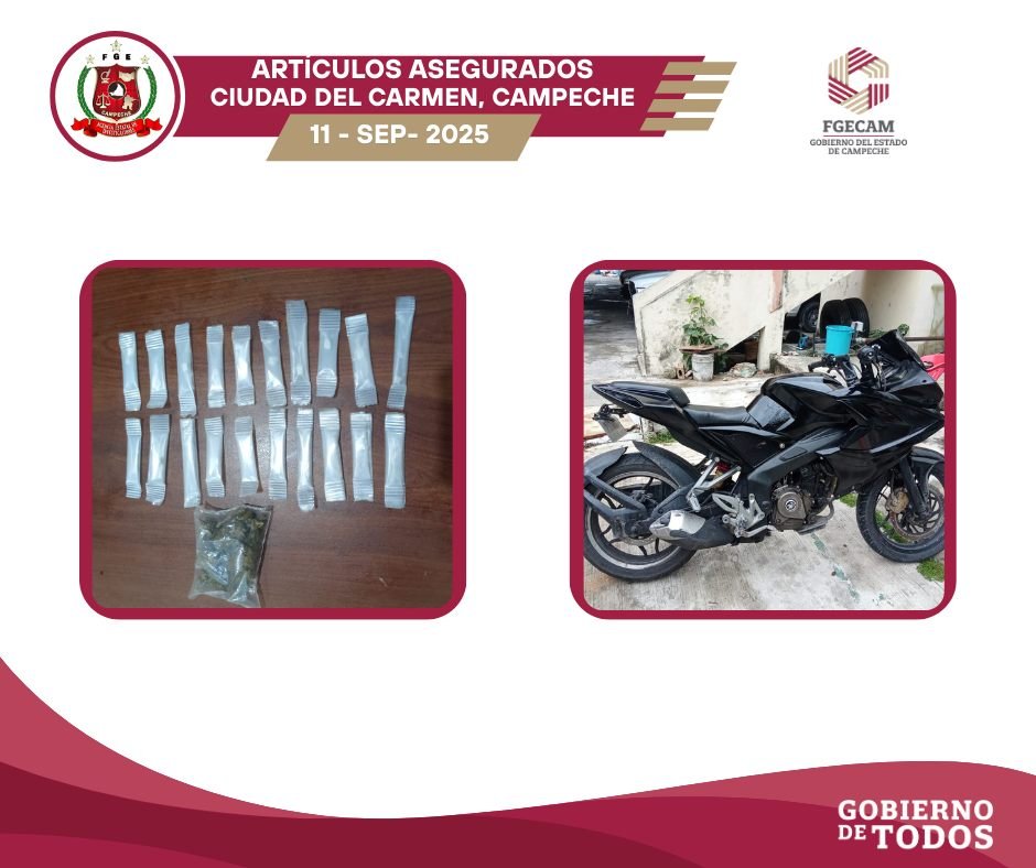 FGECAM ASEGURA A SUJETO POR DELITO CONTRA LA SALUD EN CIUDAD DEL CARMEN