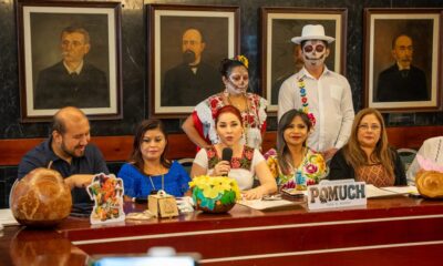 PRESENTAN PROGRAMA DE ACTIVIDADES DEL FESTIVAL DE DÍA DE MUERTOS "POMUCH PARA EL MUNDO" 2025
