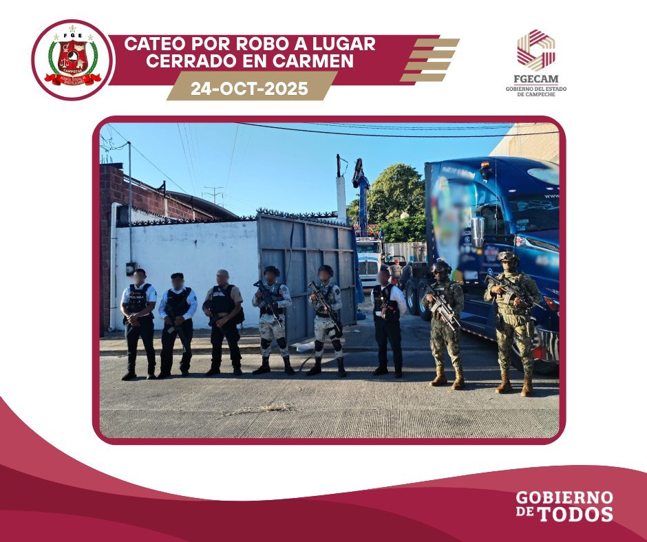 FGECAM EFECTUA CATEO POR ROBO A LUGAR CERRADO
