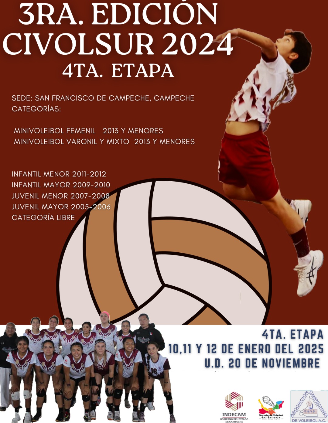 CAMPECHE LISTO PARA EL TORNEO DE VOLEIBOL REGIONAL CIVOLSUR 2024