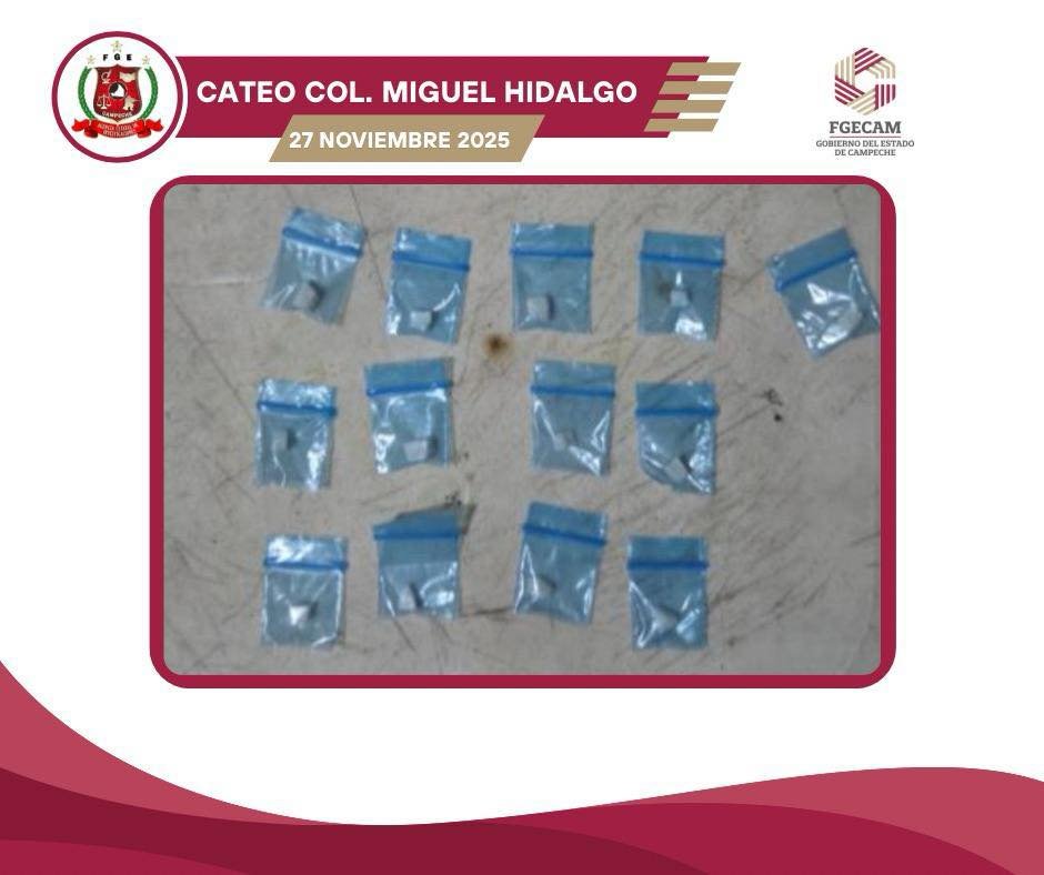 FGECAM REALIZA CATEO POR DELITOS CONTRA LA SALUD EN AMPLIACIÓN MIGUEL HIDALGO