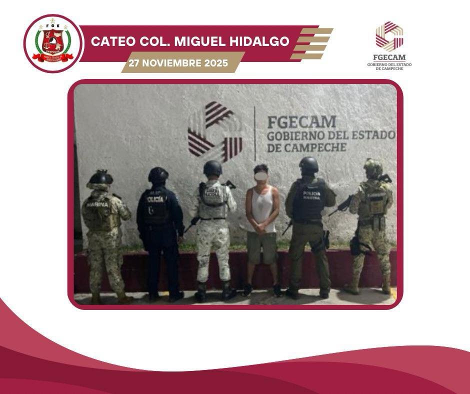 FGECAM REALIZA CATEO POR DELITOS CONTRA LA SALUD EN AMPLIACIÓN MIGUEL HIDALGO