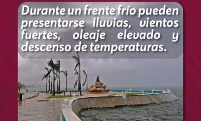 SE ESPERA EL ARRIBO DEL FRENTE FRÍO 25 A LA ENTIDAD