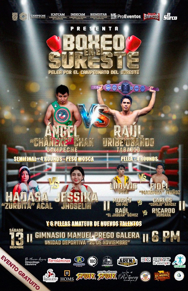 TODO LISTO PARA QUE EL “CHANEKE” CHAN HAGA LA DEFENSA DE SU TÍTULO DEL SURESTE