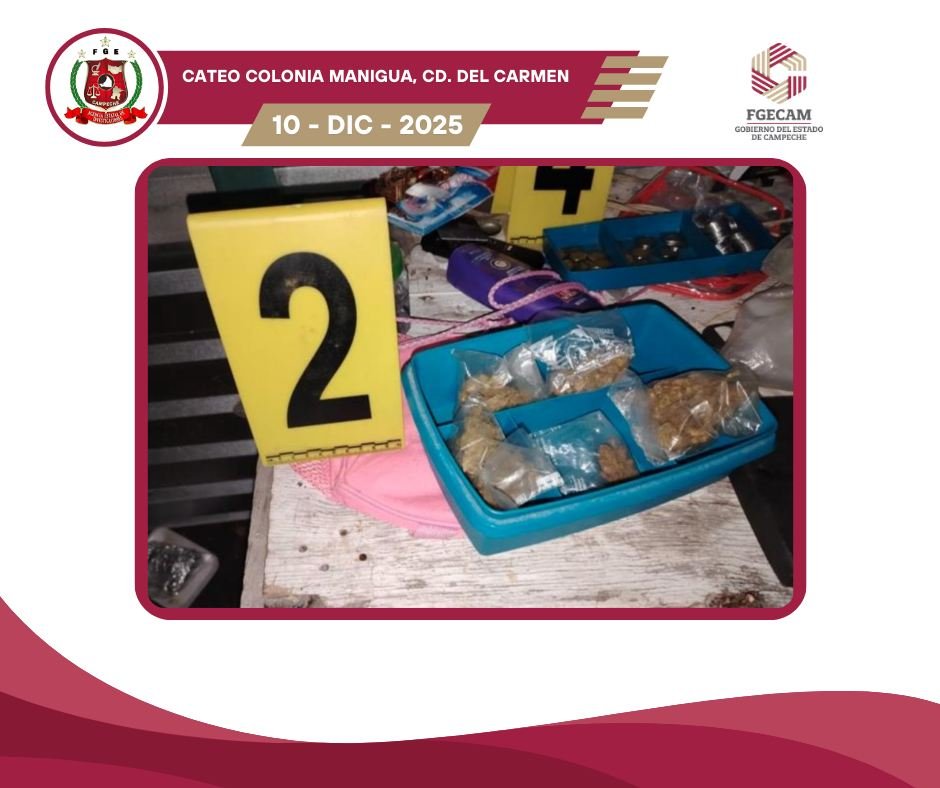 FGECAM EJECUTA DOS CATEOS RELACIONADOS CON NARCOMENUDEO, EN CARMEN