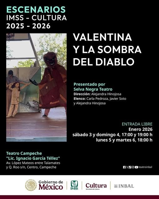 INSTITUTO DE CULTURA Y ARTES INVITA AL PÚBLICO INFANTIL A LA OBRA "VALENTINA Y LA SOMBRA DEL DIABLO" EN EL MARCO DE LOS ESCENARIOS IMSS- CULTURA