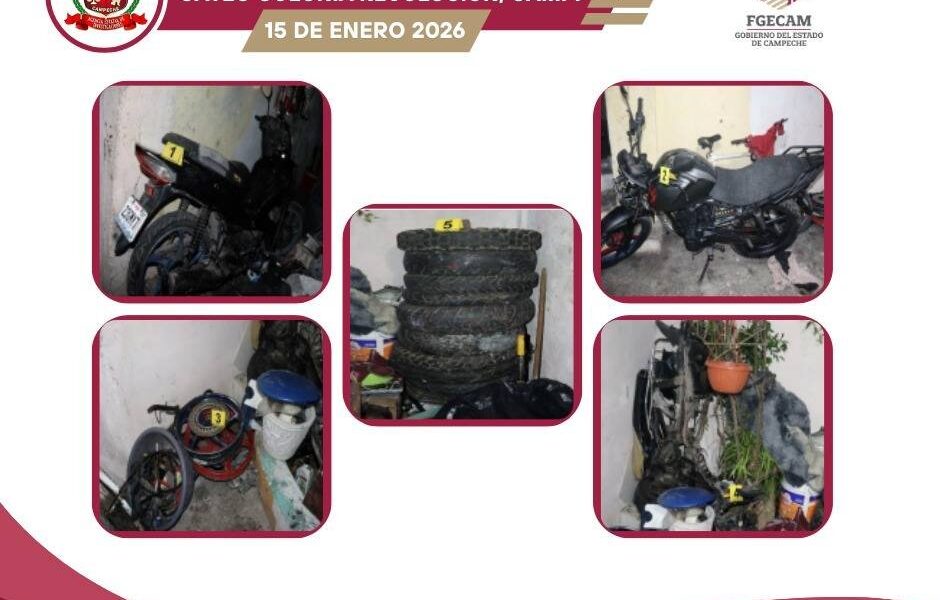 FISCALÍA DE CAMPECHE EJECUTA CATEO POR ROBO DE MOTOCICLETAS EN LA CAPITAL DEL ESTADO