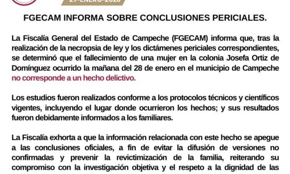 San Francisco de Campeche, Camp., a 30 de enero de 2026