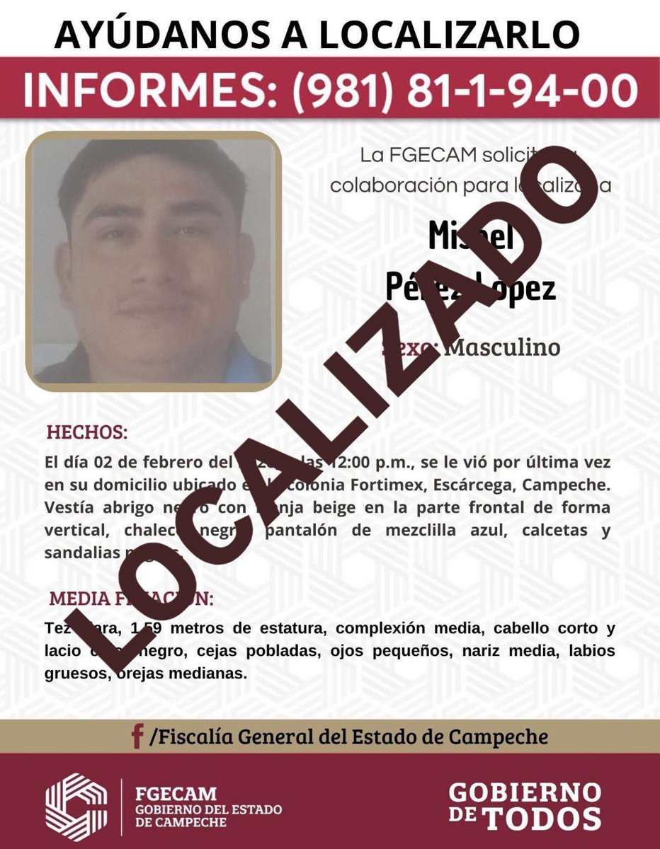 LA FISCALÍA GENERAL DEL ESTADO DE CAMPECHE INFORMA QUE FUERON CUMPLIMENTADAS DOS ÓRDENES DE APREHENSIÓN POR DIVERSOS DELITOS