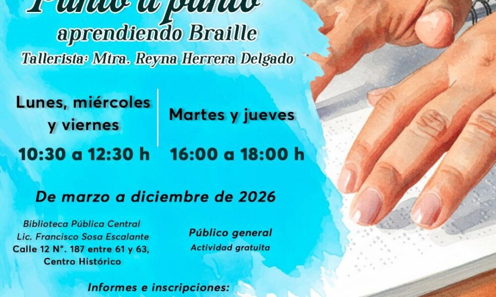 INSTITUTO DE CULTURA Y ARTES INVITA A APRENDER BRAILLE