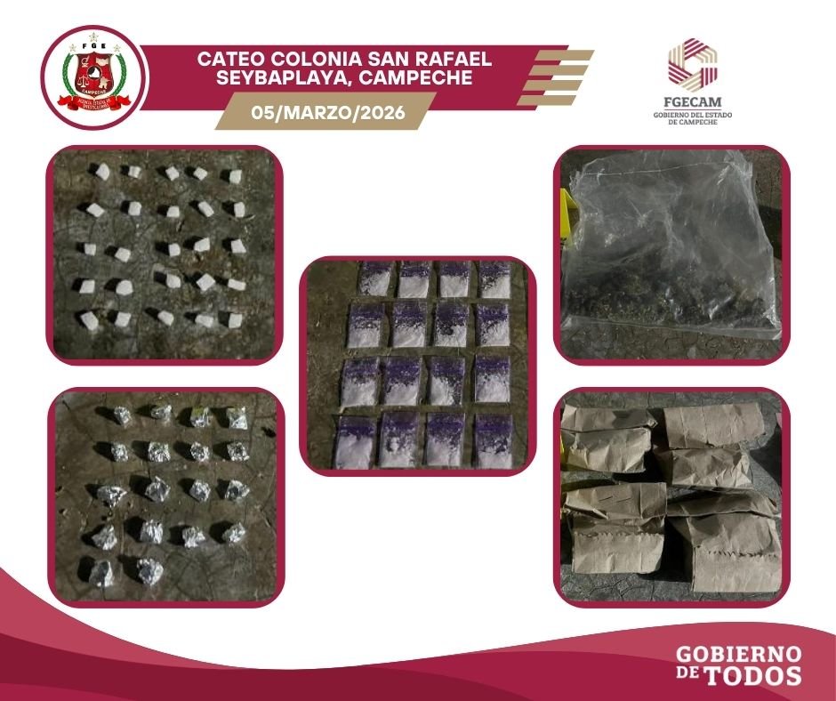 EJECUTA FGECAM ÓRDENES DE CATEO; ASEGURAN DROGA, EQUIPO TÁCTICO Y DOS PERSONAS