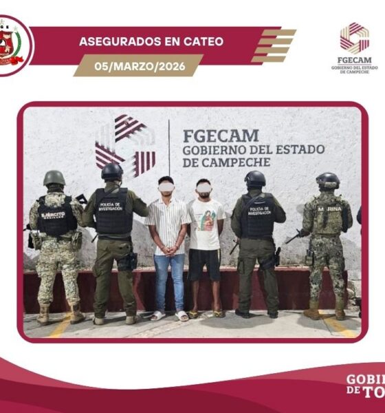 EJECUTA FGECAM ÓRDENES DE CATEO; ASEGURAN DROGA, EQUIPO TÁCTICO Y DOS PERSONAS