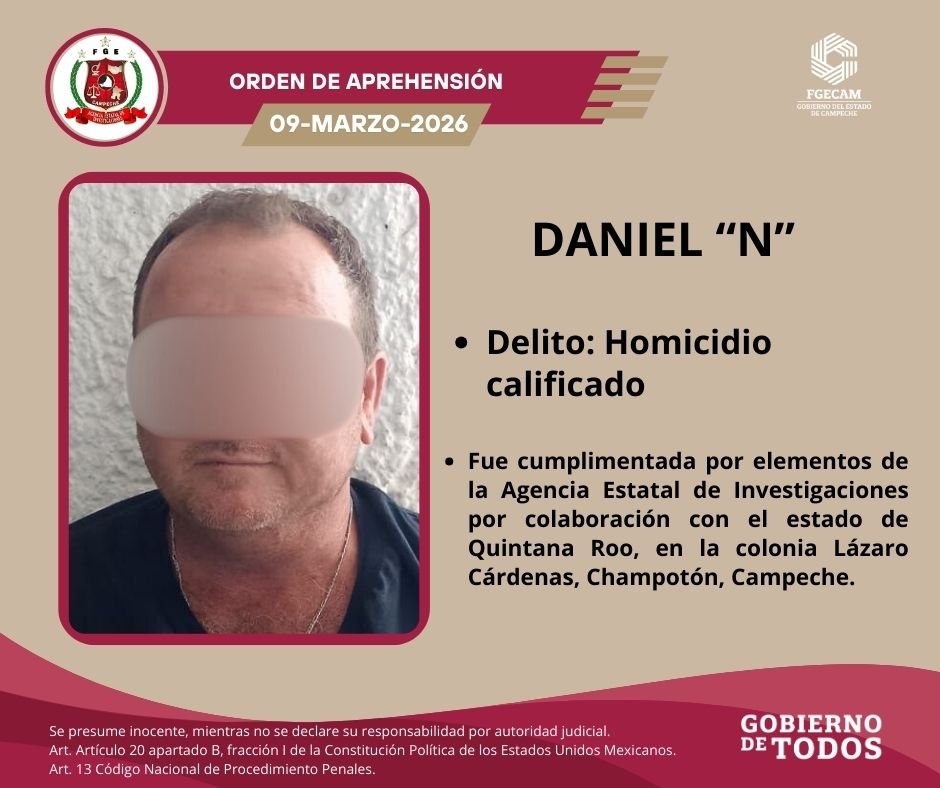 CUMPLIMENTA FGECAM CUATRO ÓRDENES DE APREHENSIÓN POR DIVERSOS DELITOS
